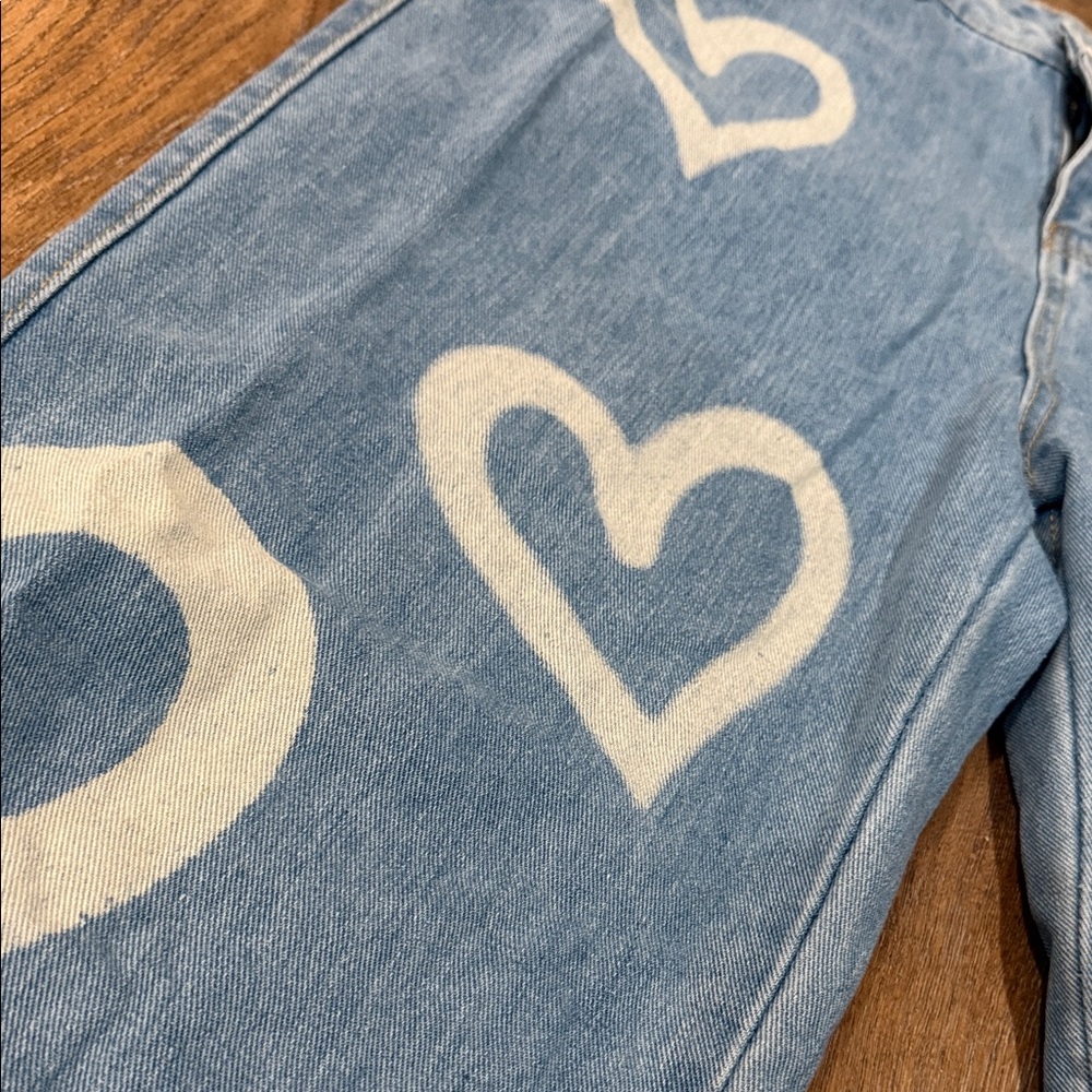 Chic Denim Pants with Heart Design